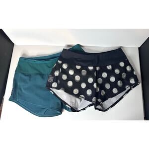2 pair OISELLE ROGA SHORTS, 4" Inseam, Size 4 POLKA DOTS Green Pair Read